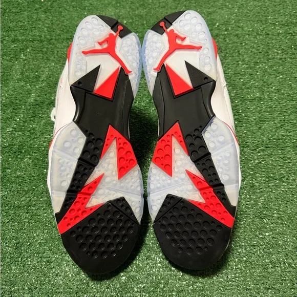 Air Jordan 7 Retro Mens 11.5 White Infrared Retro Sneakers CU9307-160 B-Grade